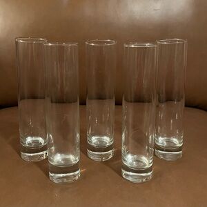 Weighted Cylinder Glass Bud Vases, Set of 5